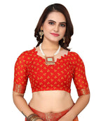 Vamika Red Georgette Printed With Lace Saree (VERA RED) | Grocsy