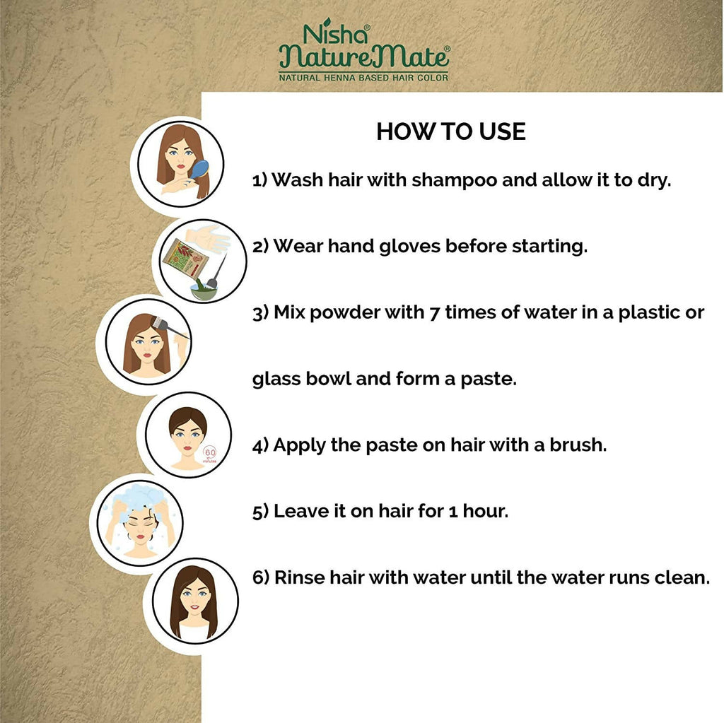 Nisha Nature Mate Henna Based Hair Natural Brown Color | Grocsy