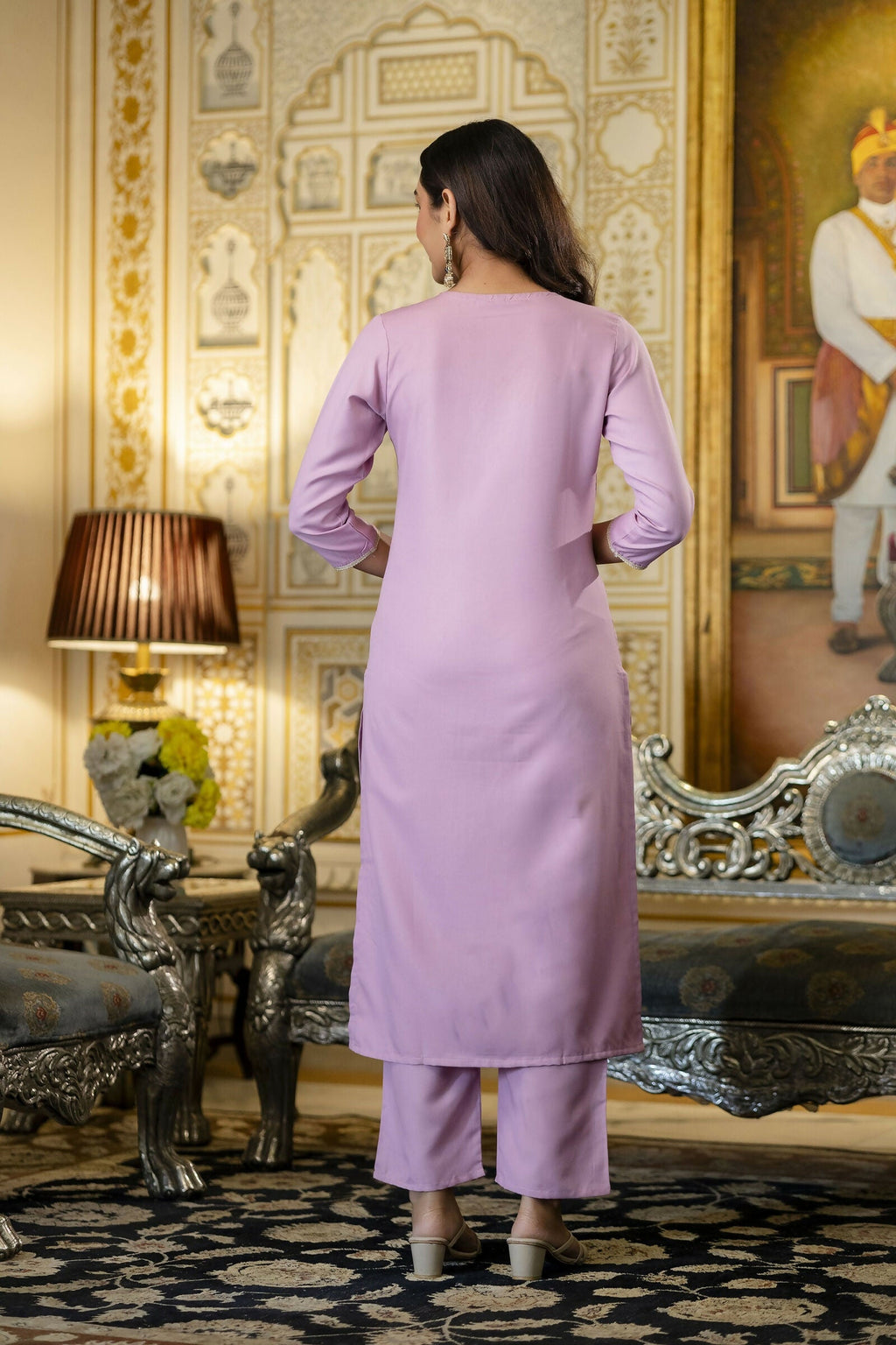 The52 Women's Beautiful Embroidery Work Viscose Rayon Fabric Straight Kurta Pant and Dupatta Set | Grocsy