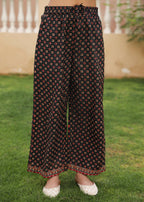 Juniper Women's Black Ethnic Motif Printed Rayon Kurta Palazzo And Dupatta With Mirror & Thread Work | Grocsy