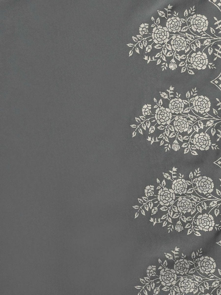 Ahalyaa Grey Crepe Printed Kurta Palazzo Set With Dupatta | Grocsy