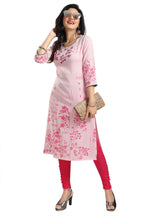 Snehal Creations Pretty Pink Rayon Textured Print Long Kurta For Women | Grocsy