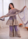Teeya Creation Lavender Color Fendy Satin Silk Embroidery Work Party Wear Salwar Suit | Grocsy