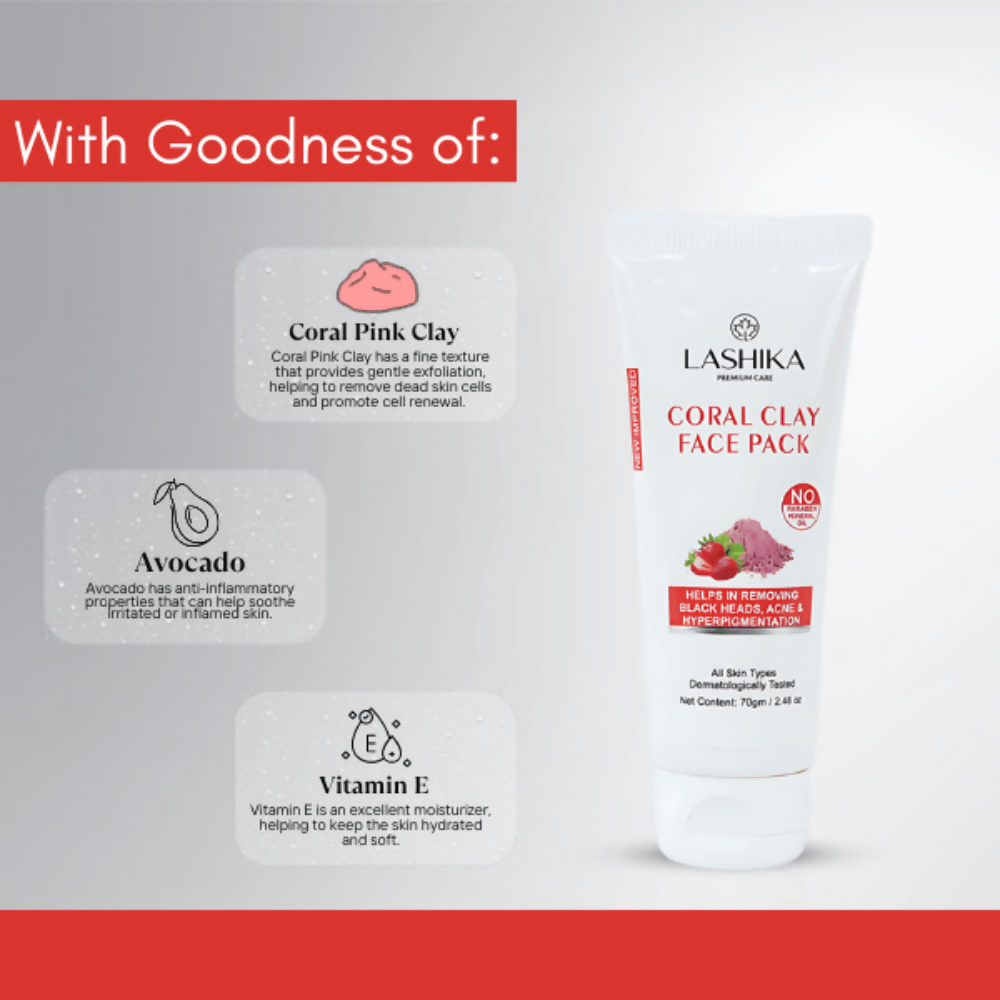 Lashika Coral Clay Face Pack | Grocsy
