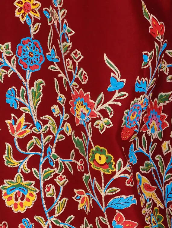 Mominos Fashion Maroon Floral Design Palazzo | Grocsy