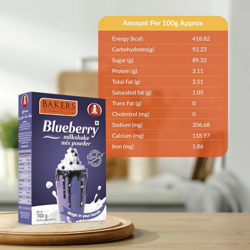 BAKERS Milk Shake Mix Powder - Blueberry Flavor | Grocsy