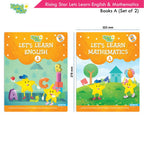 Rising Star Lets Learn English & Maths Activity Books Set A|Set of 2| Ages 3-7 Year| Number, Alphabets, Pattern Writing | Grocsy