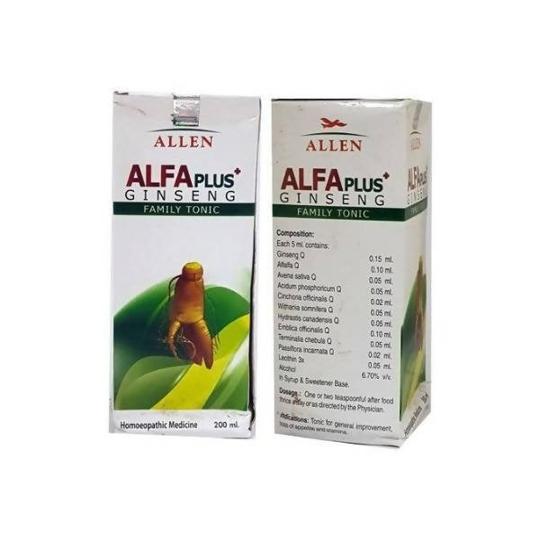 Allen Homeopathy Alfa Plus Ginseng Family Tonic | Grocsy