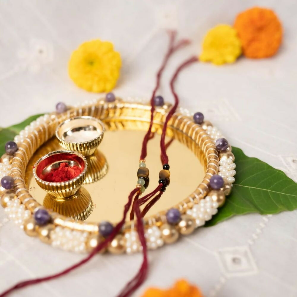 Indianvibez Bodh Crystal Pooja Thali | Grocsy