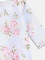 Ahalyaa Pink Polysilk Floral Printed Kids Kurta Dhoti Set For Girls | Grocsy