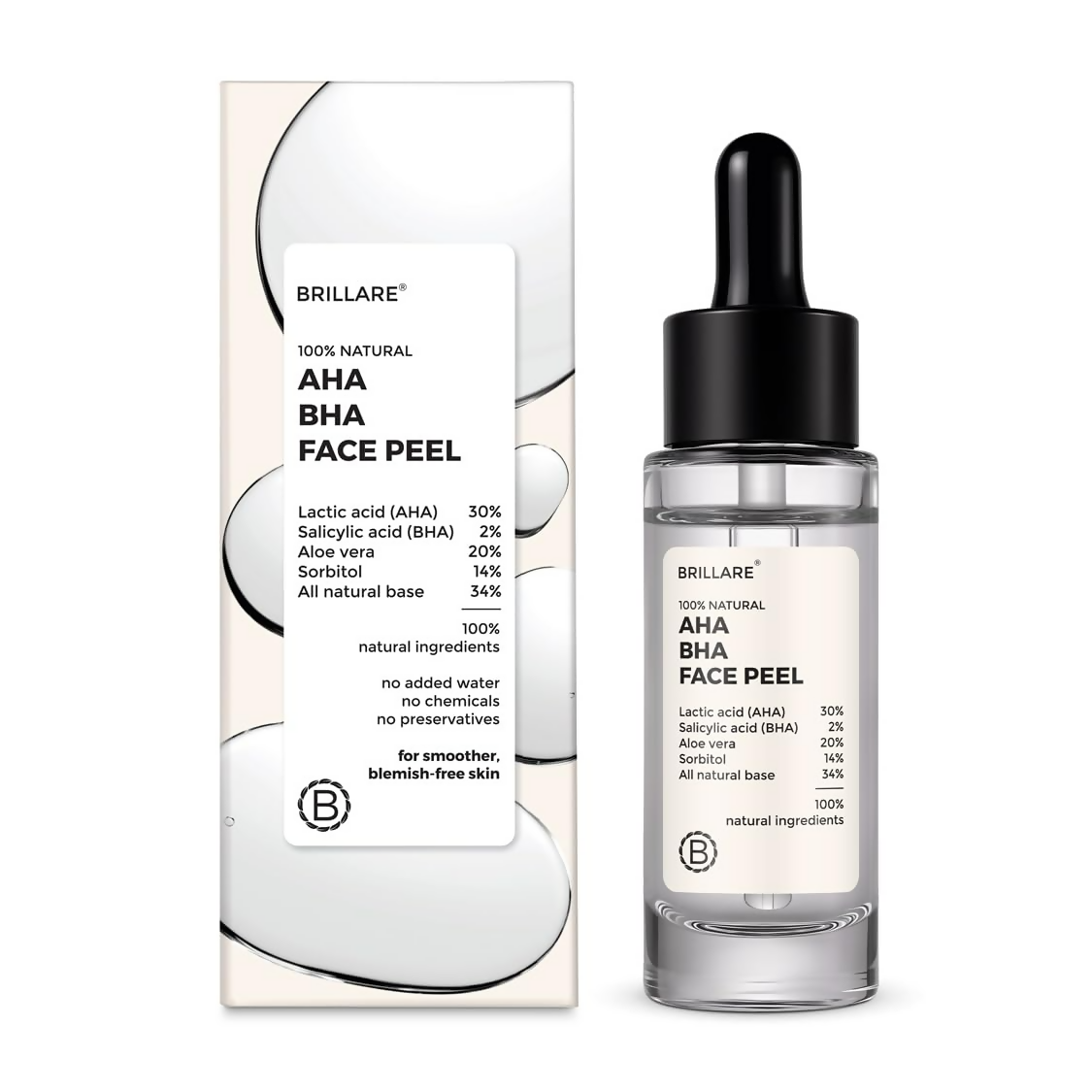 Brillare 30% AHA + 2% BHA Face Peeling Solution Glowing Smooth Blemish-Free Skin | Grocsy
