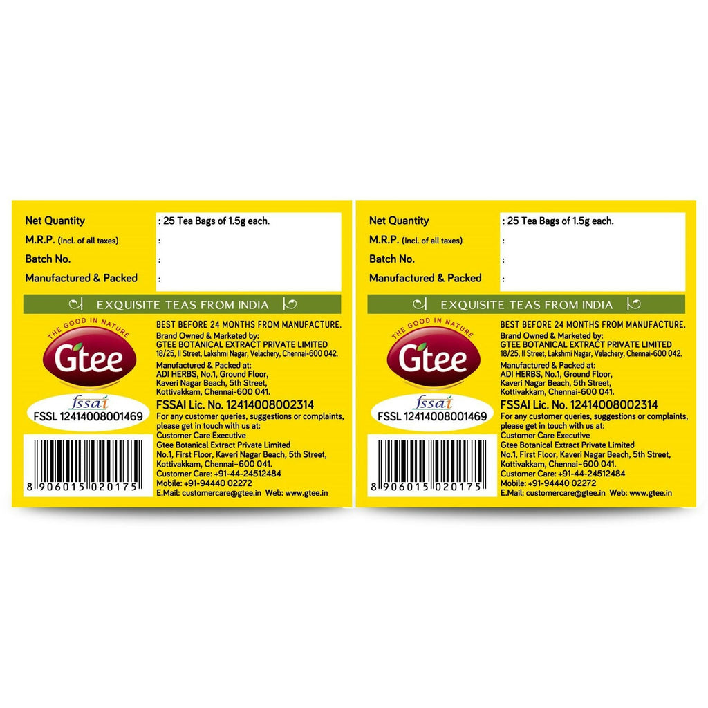 Gtee Green Tea Bags - Lemon & Ginger | Grocsy