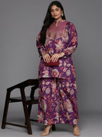 Ahalyaa Women's Traditional Wear Co-ords - Purple | Grocsy