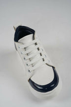 Tiny Bugs For Boys & Girls Mid Top Sneakers - White & Blue | Grocsy