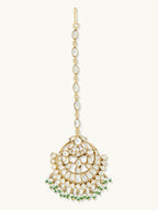 Nuyug 22K Gold-Plated Crystal & Pearl Studded Matha Patti | Grocsy