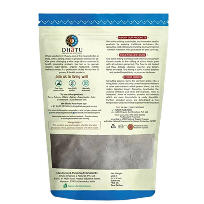 Dhatu Organics & Naturals Sprouted Ragi Flour | Grocsy