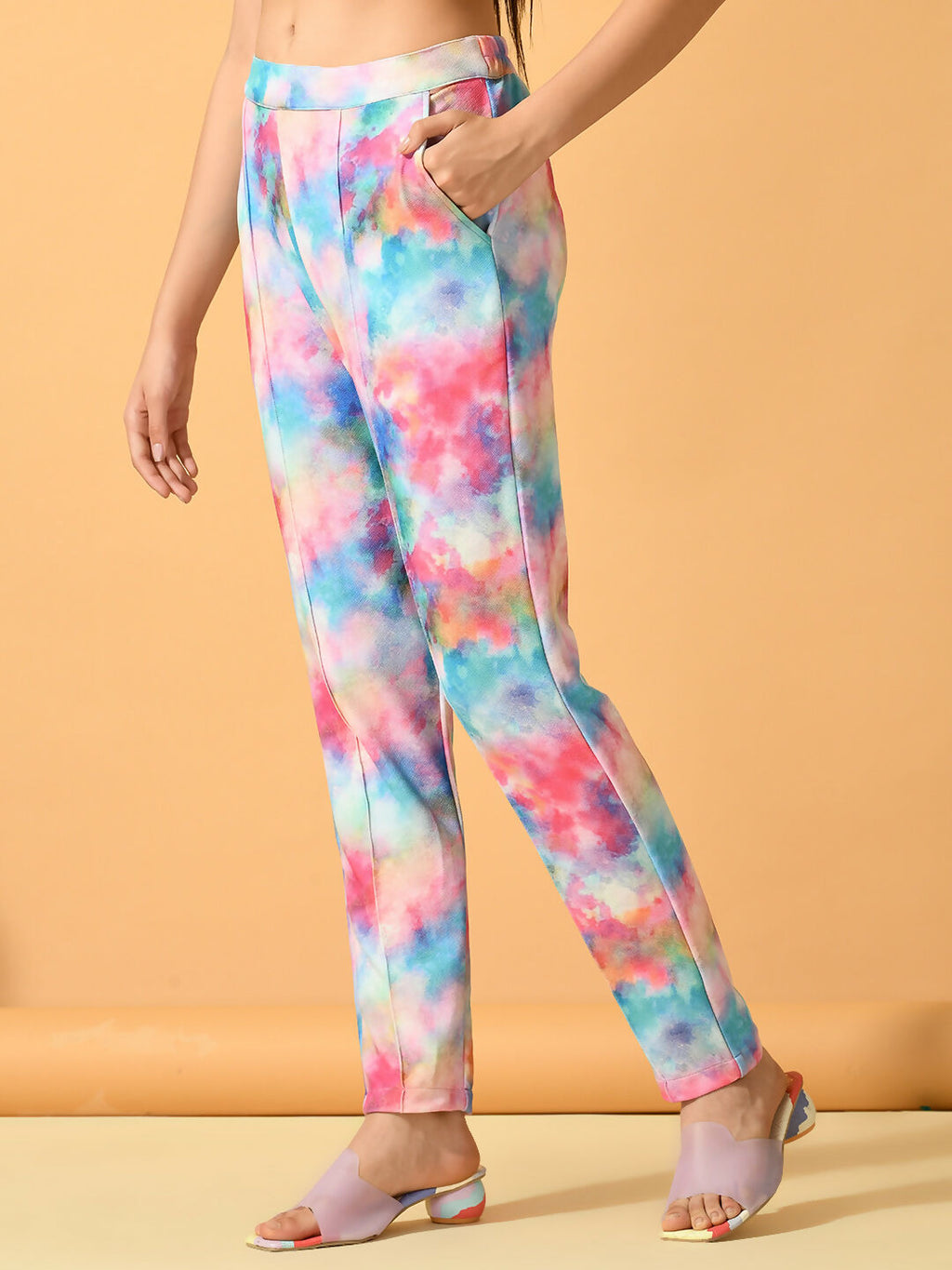 Myshka Women's Multi Slim Fit Party Trouser | Grocsy