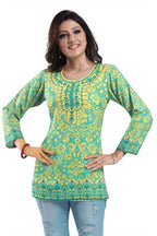Snehal Creations Fabulous Lime Green Summer Cool Printed Tunic | Grocsy
