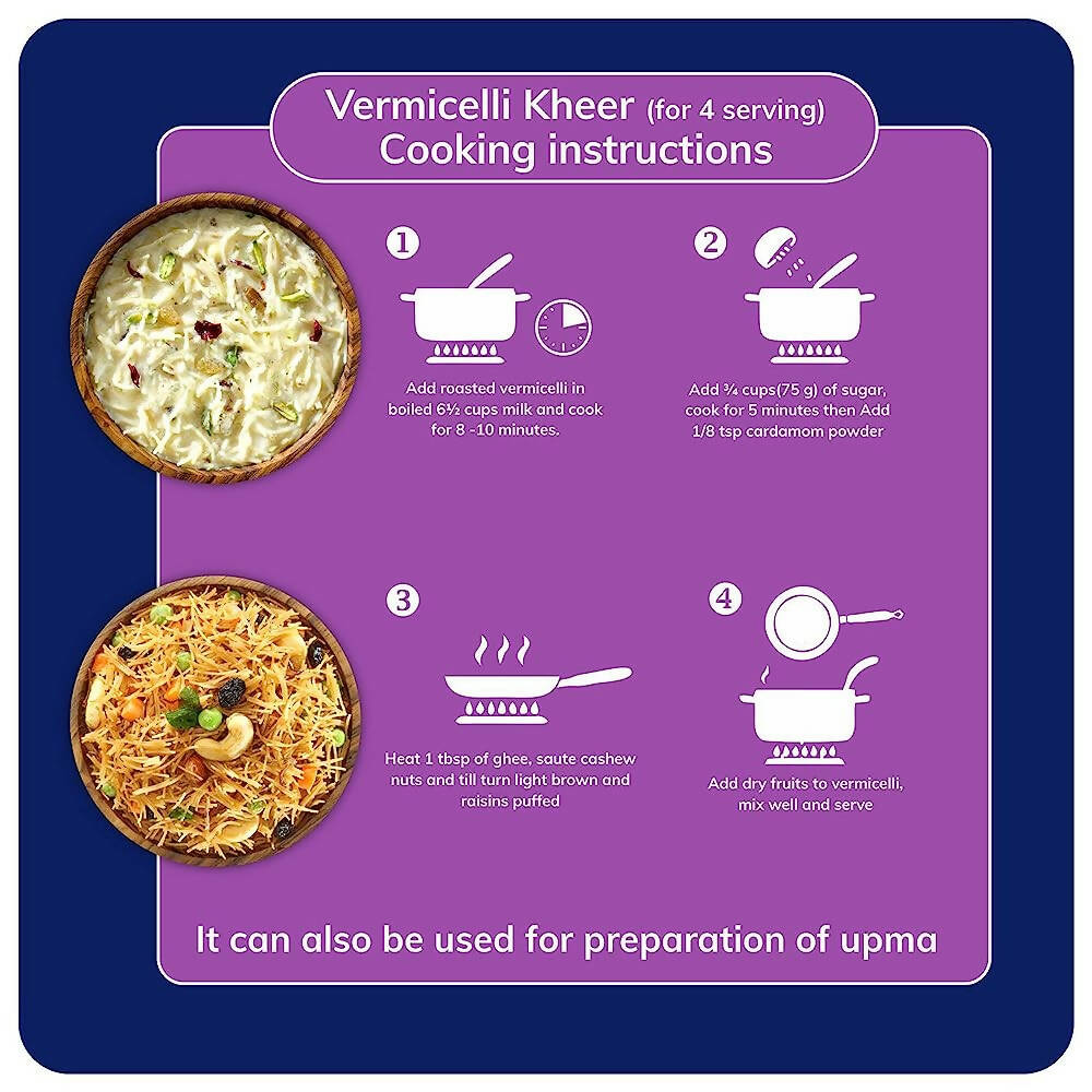 24 Mantra Organic Roasted Vermicelli - Made With Whole Wheat Flour | Grocsy