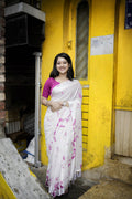 Rani Poly Georgette Tie And Dye Saree with Unstitched Blouse - A2M | Grocsy