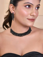VOJ Women Black Color stainless steel Jewellery Set