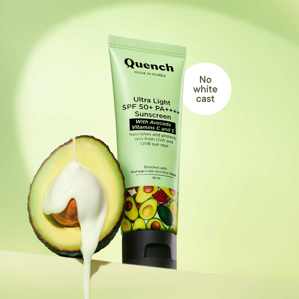 Quench Vitamin E Ultra Light SPF 50+ PA++++ Sunscreen for Glowing Skin - Korean Skincare | Grocsy