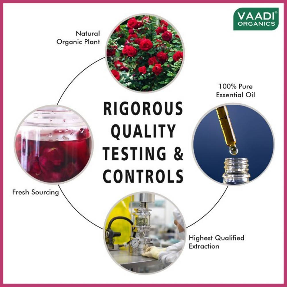 Vaadi Herbals Rose 100% Pure Essential Oil Therapeutic Grade 10 Ml | Grocsy