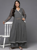 Ahalyaa Women's Traditional wear Kurta Set - Grey | Grocsy