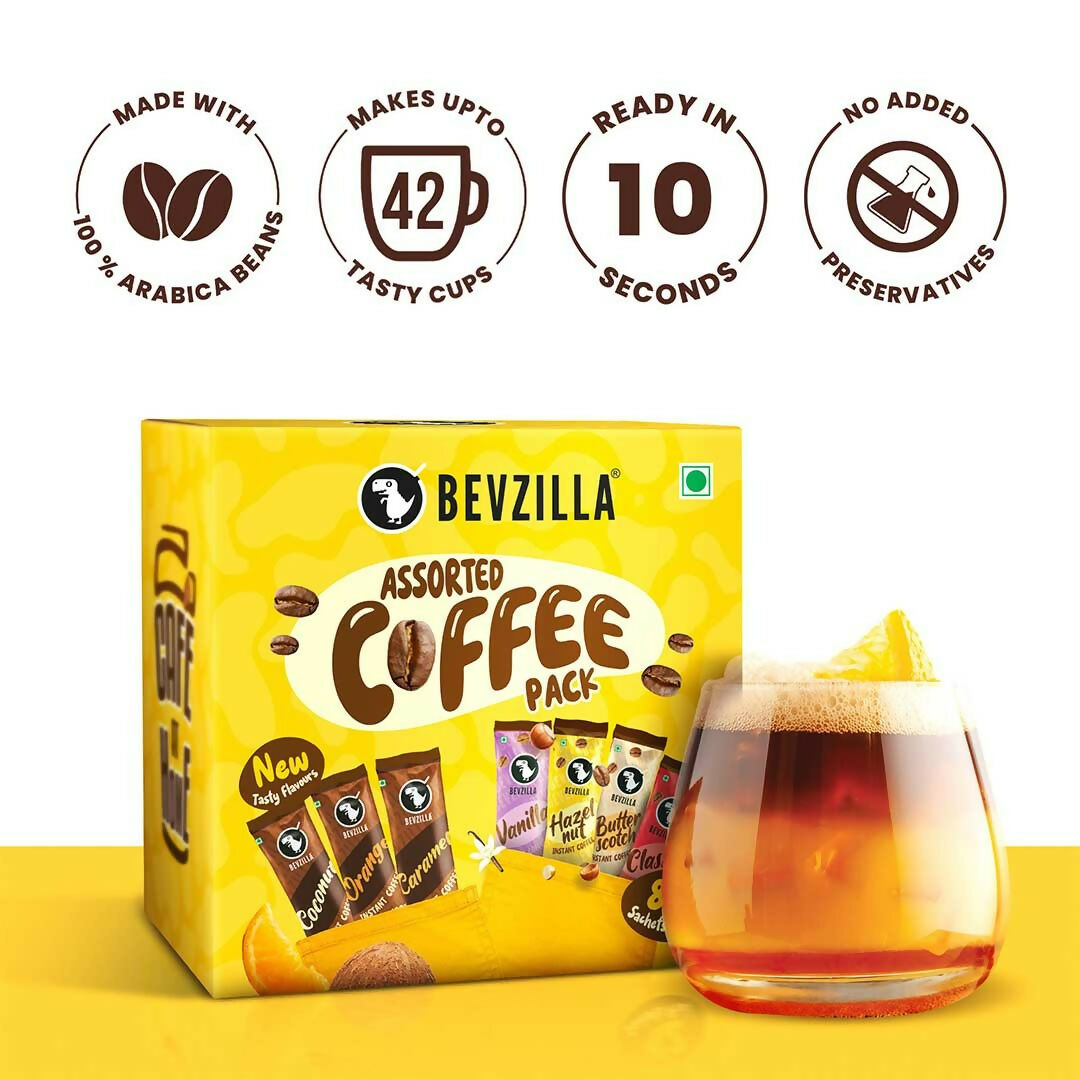 Bevzilla 84 Sachets Assorted Coffee Powder Box | Grocsy