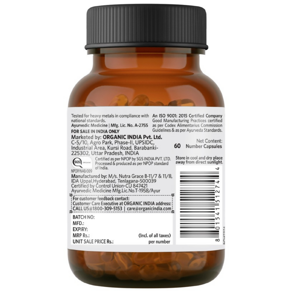 Organic India Flaxseed Oil Capsules | Grocsy