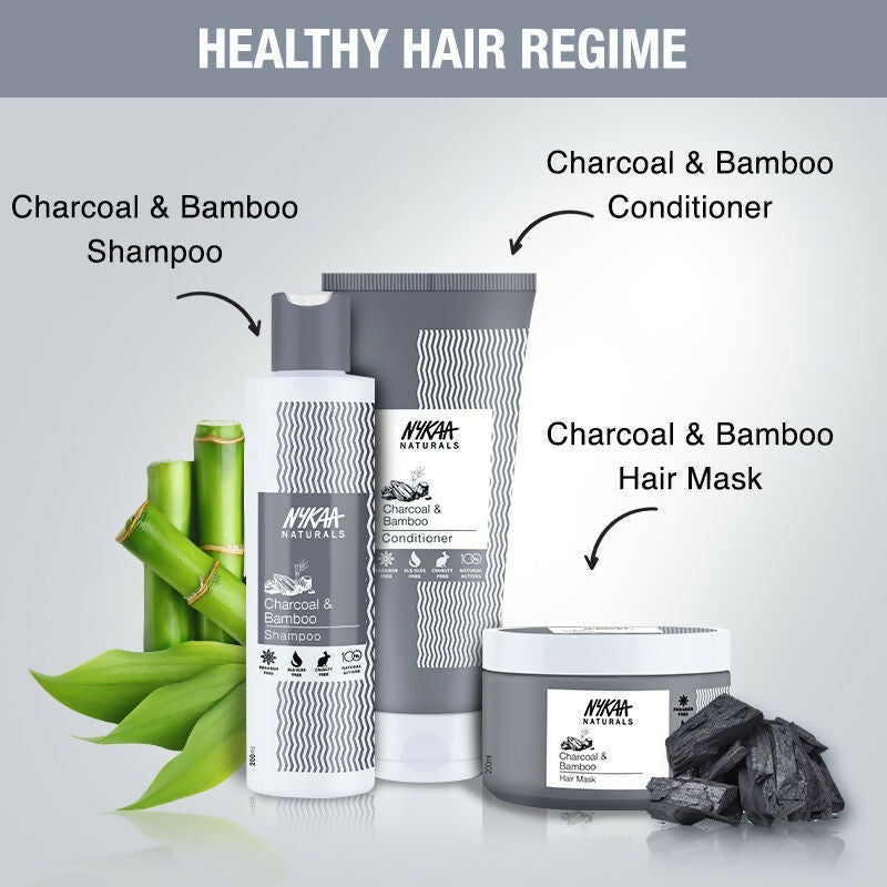 Nykaa Naturals Scalp Purifying -Free Shampoo With Charcoal, Bamboo & Neem | Grocsy