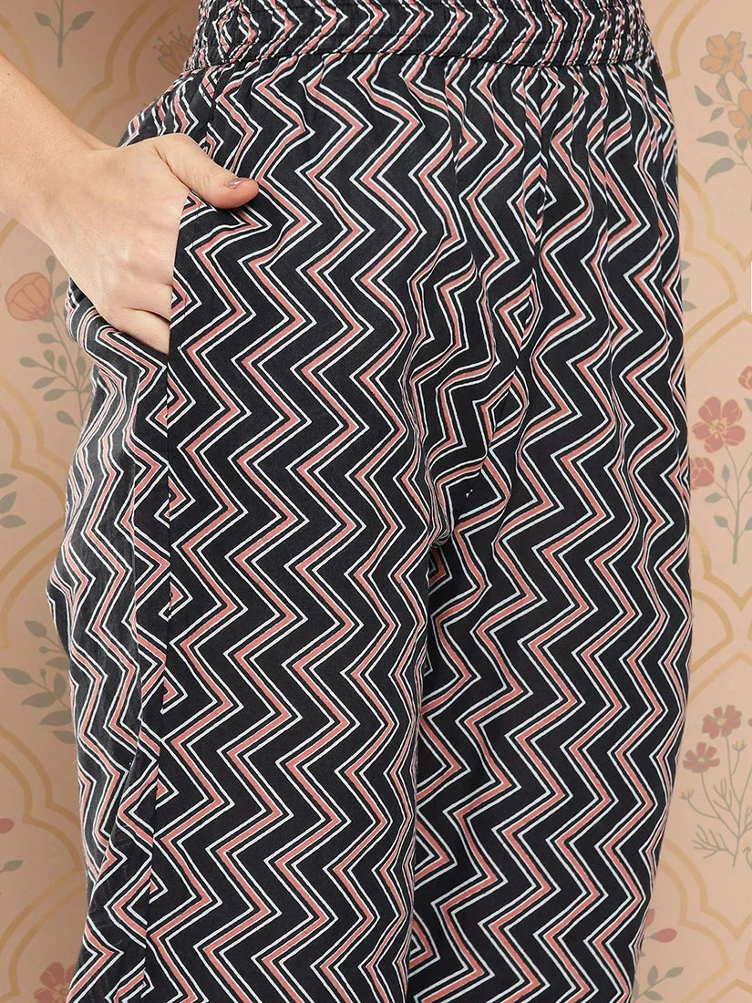 Yufta Women Floral Printed Regular Pure Cotton Kurta with Trousers & With Dupatta | Grocsy