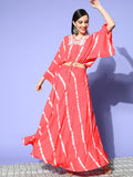 Yufta Women Lehriya Print Top With Skirt | Grocsy