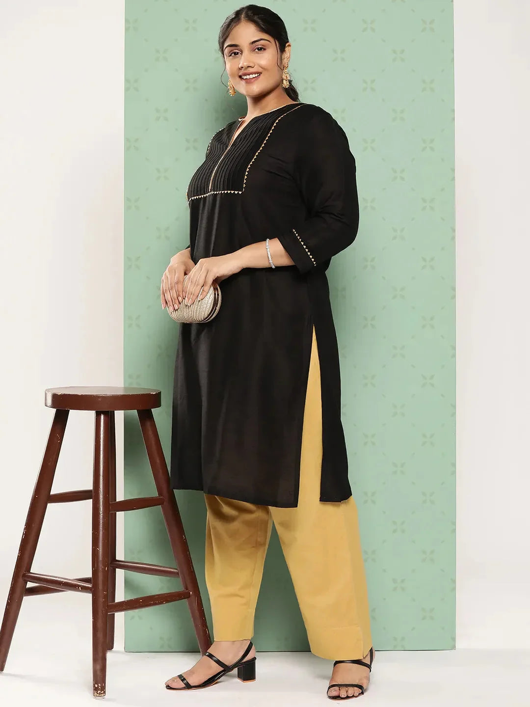 Yufta Women Plus Size Beige Cotton Ethnic Trousers | Grocsy