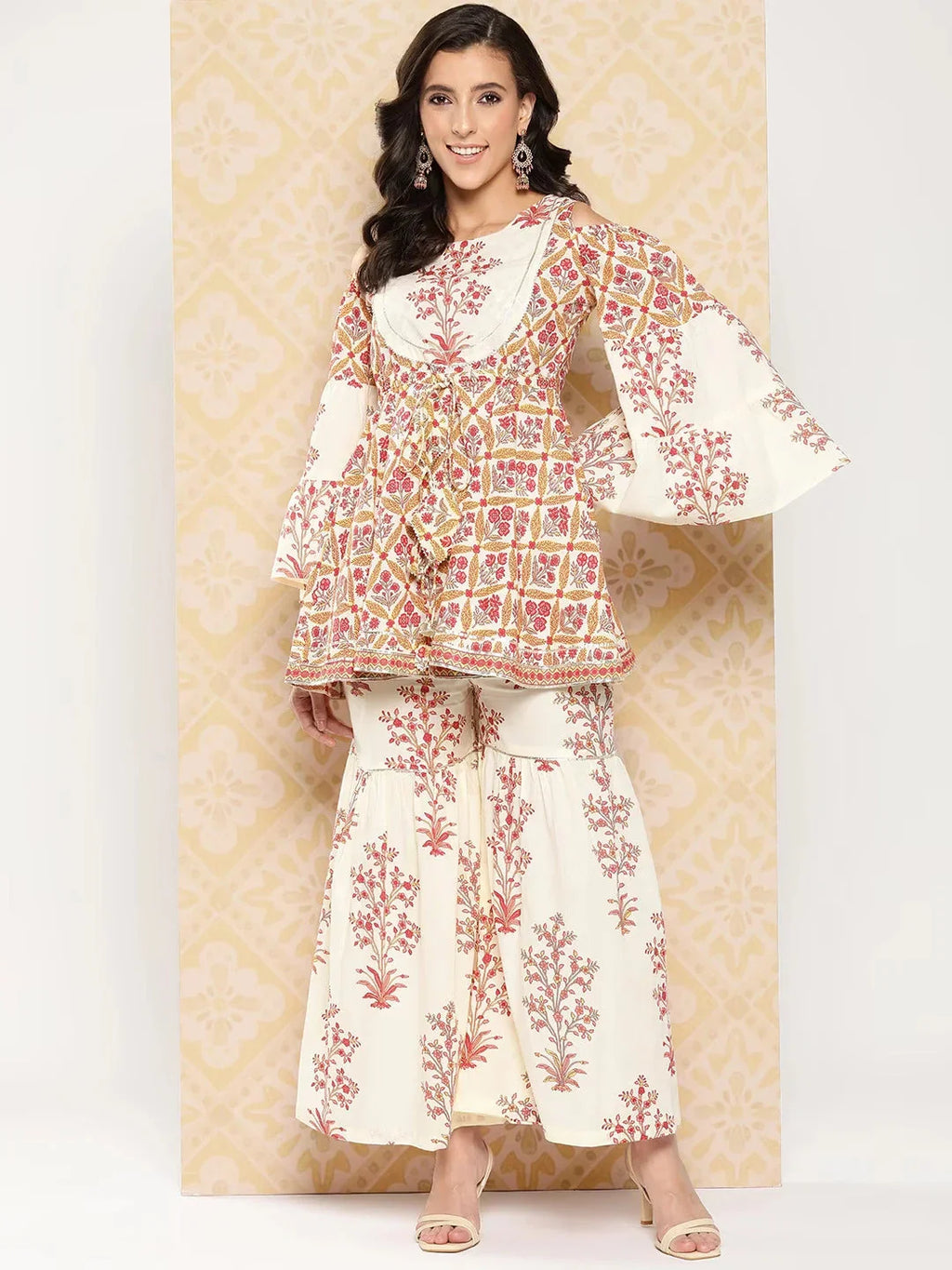 Yufta Women Printed Pure Cotton Ethnic Co-Ords | Grocsy