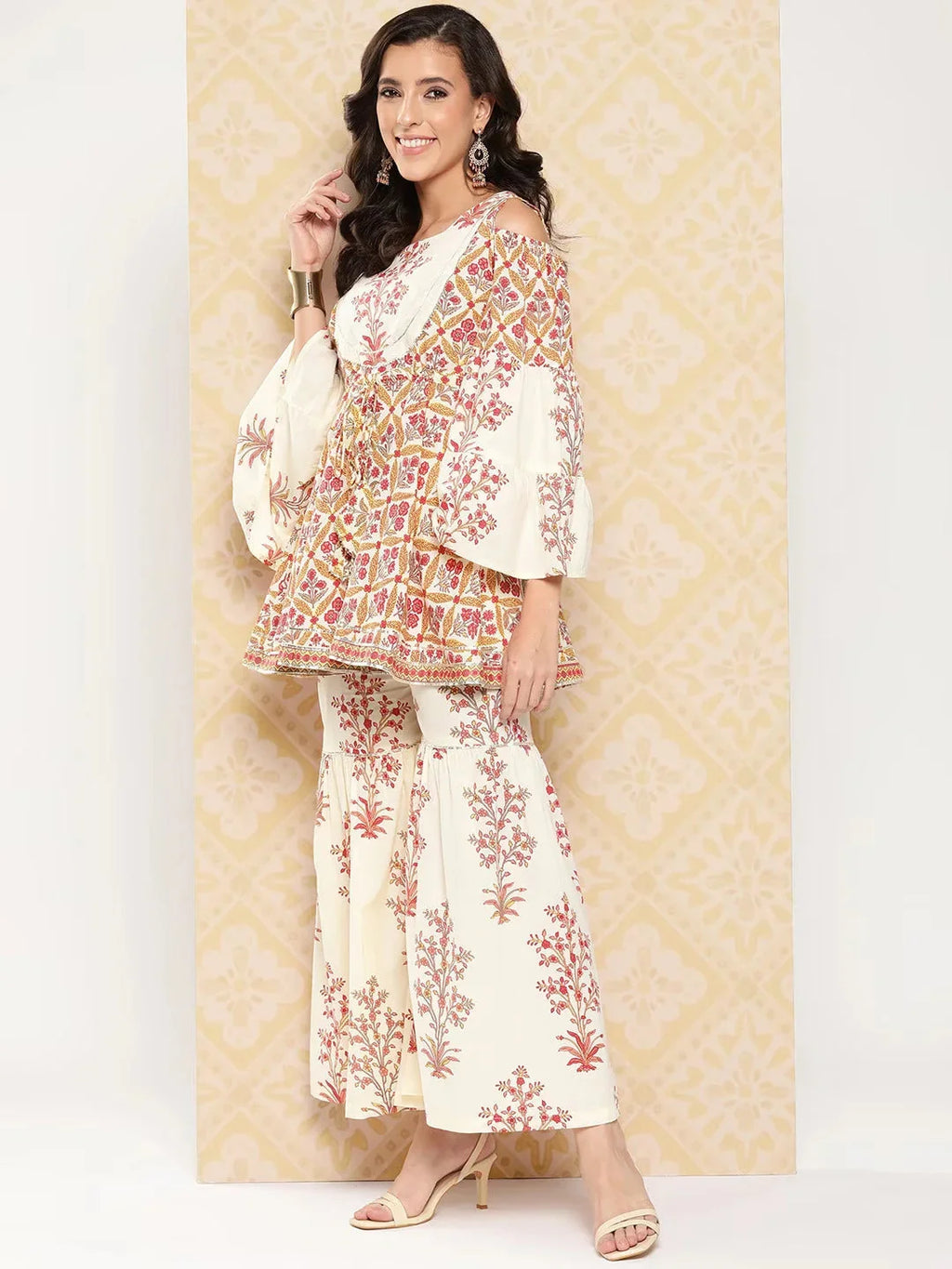 Yufta Women Printed Pure Cotton Ethnic Co-Ords | Grocsy