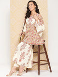 Yufta Women Printed Pure Cotton Ethnic Co-Ords | Grocsy