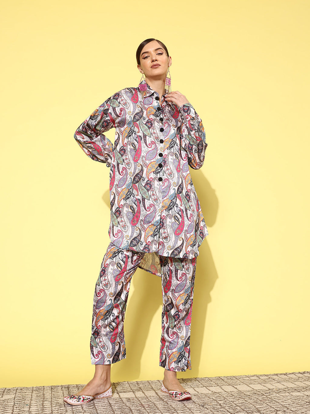 Yufta Women Printed Shirt with Trousers | Grocsy