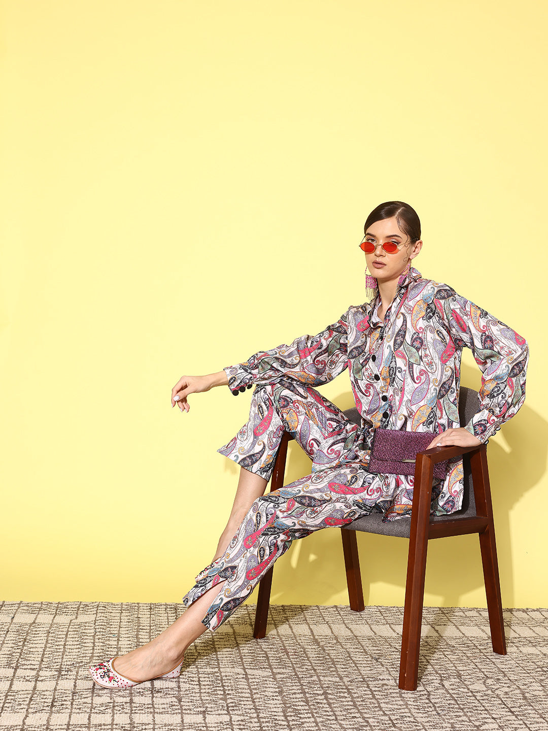 Yufta Women Printed Shirt with Trousers | Grocsy