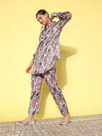 Yufta Women Printed Shirt with Trousers | Grocsy