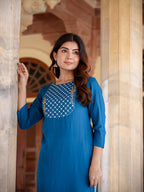 Yufta Women Yoke Design Chikankari Kurta | Grocsy