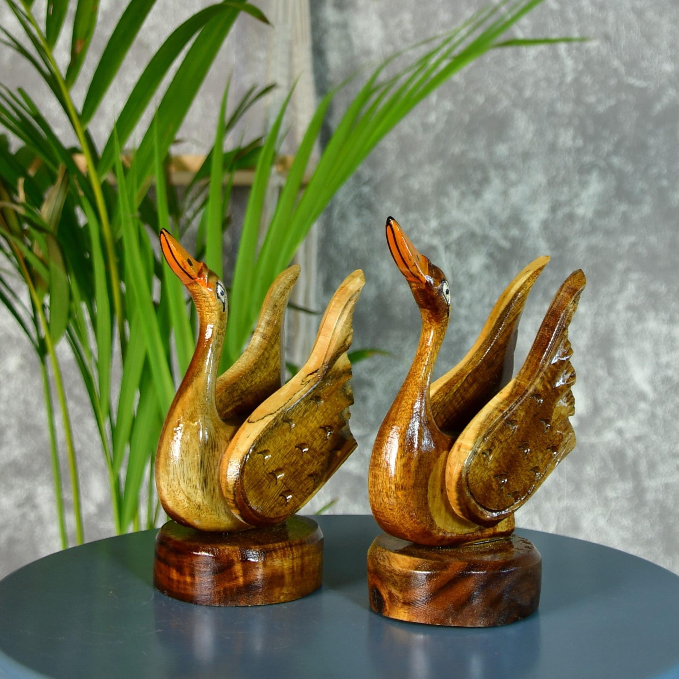 Sowpeace Pair of Wooden handcarved swan | Grocsy