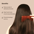 Sacred Grove Wide Tooth & Detangling Teak Wood Comb | Grocsy