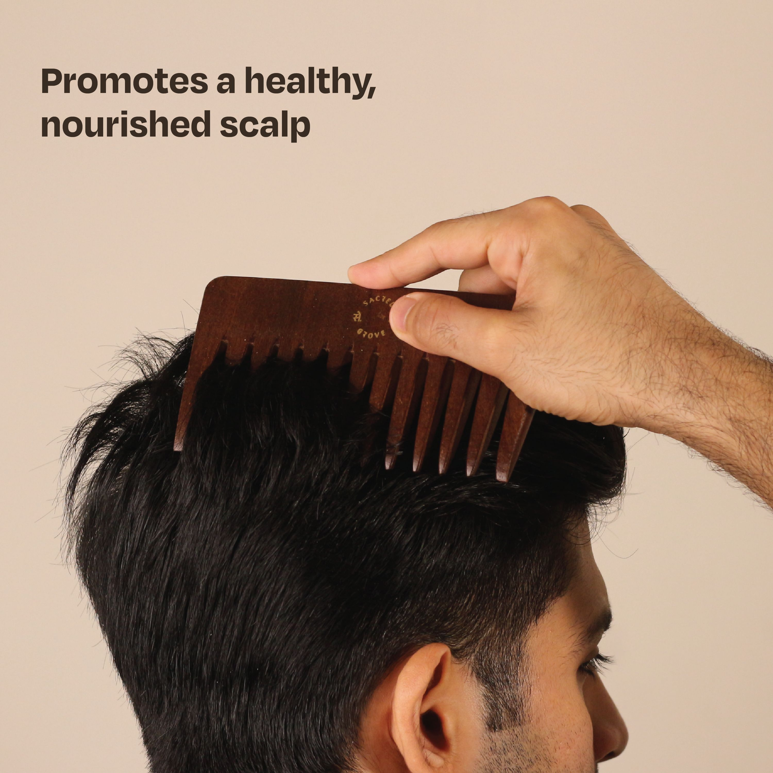 Sacred Grove Wide Tooth & Detangling Teak Wood Comb | Grocsy