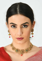 Mominos Fashion Johar Kamal Gold-Polished Brass Finish Kundan Choker For Women (Golden) | Grocsy