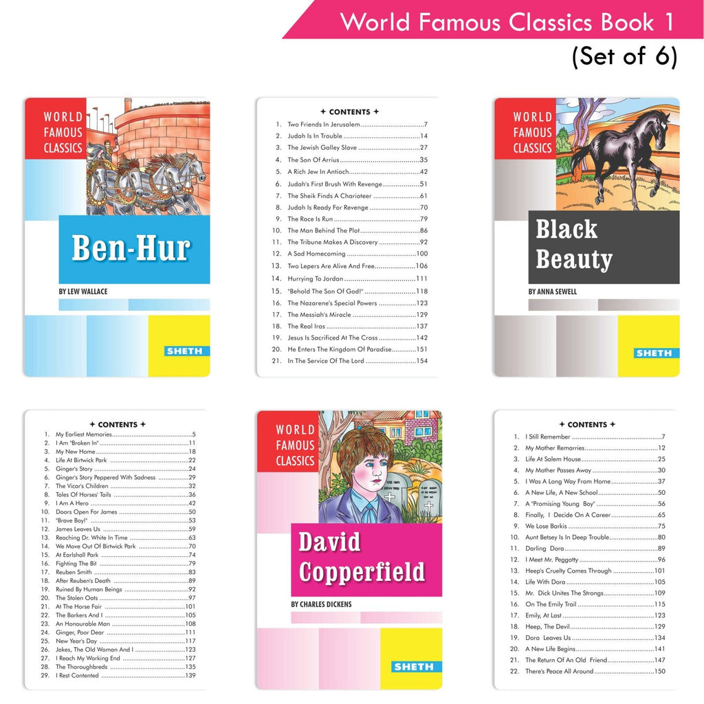 World Famous Classics Book 1 (Set of 6)| Ages 8-15 Year | Grocsy