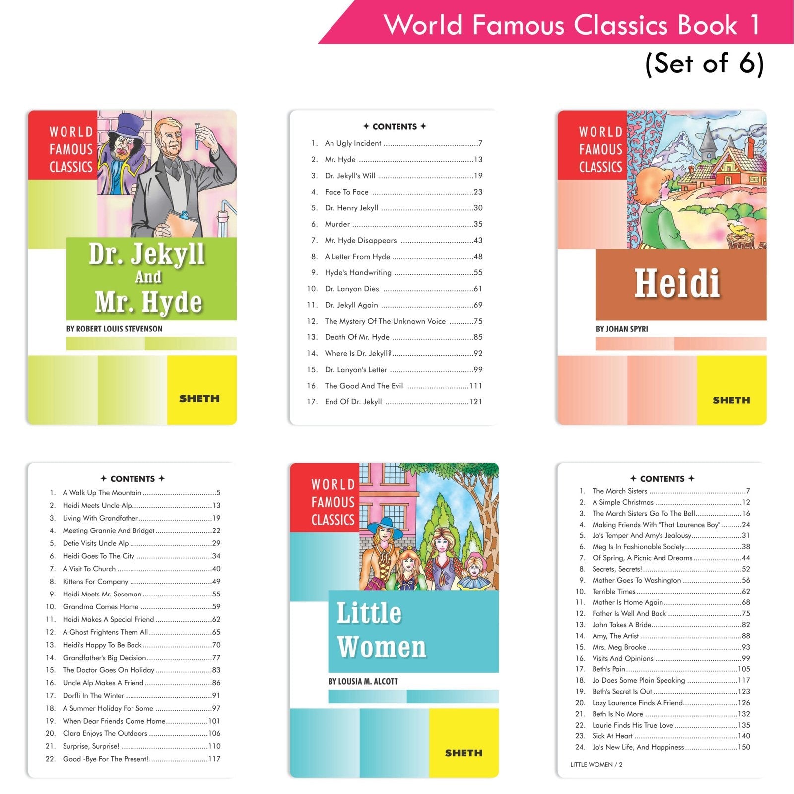 World Famous Classics Book 1 (Set of 6)| Ages 8-15 Year | Grocsy