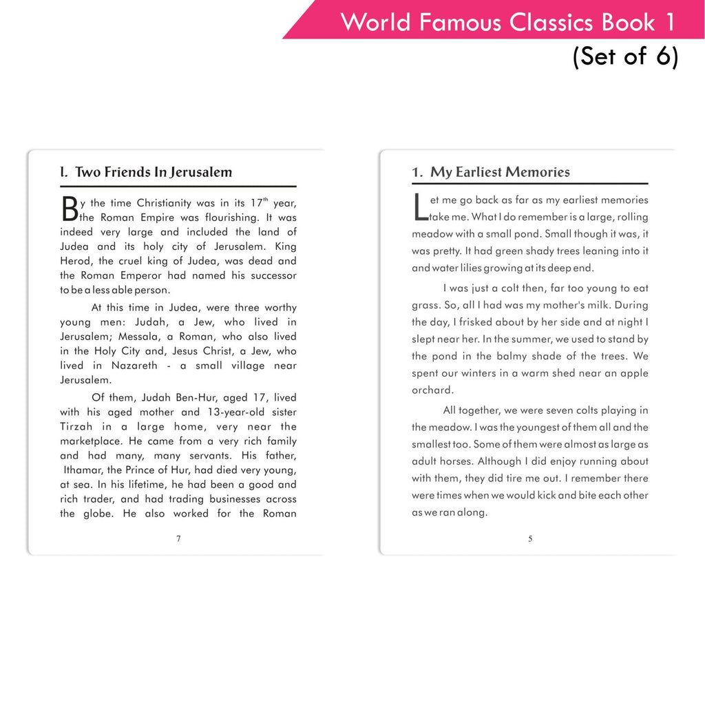 World Famous Classics Book 1 (Set of 6)| Ages 8-15 Year | Grocsy