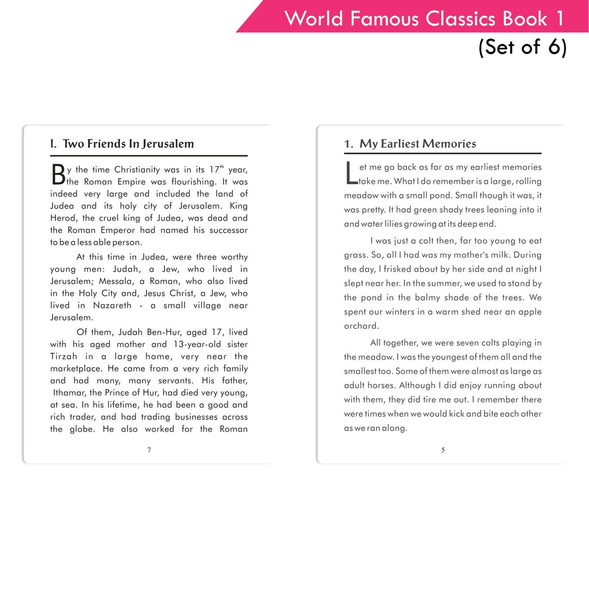World Famous Classics Book 1 (Set of 6)| Ages 8-15 Year | Grocsy
