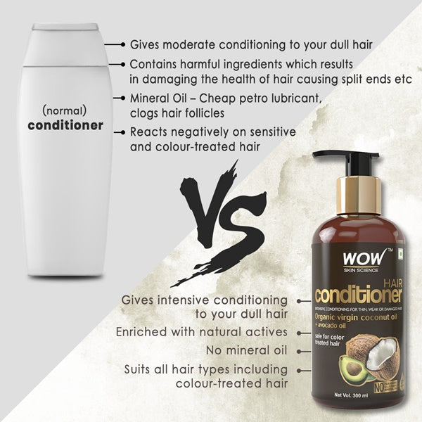 Wow Skin Science Hair Conditioner With Coconut & Avocado Oil | Grocsy